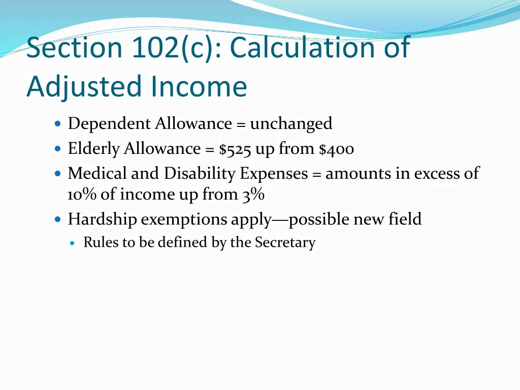 section 102 c calculation of adjusted income