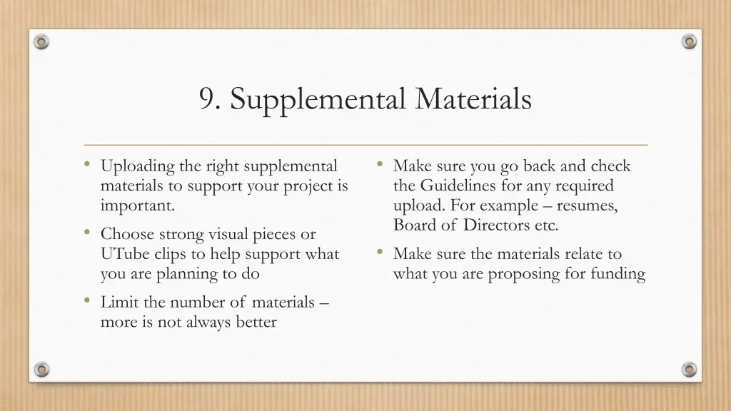 9 supplemental materials