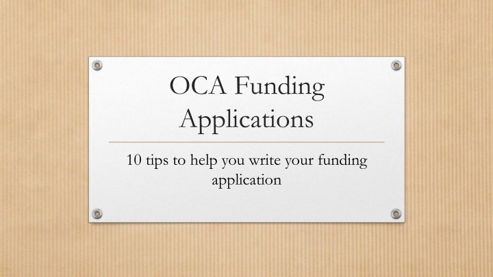 oca funding applications