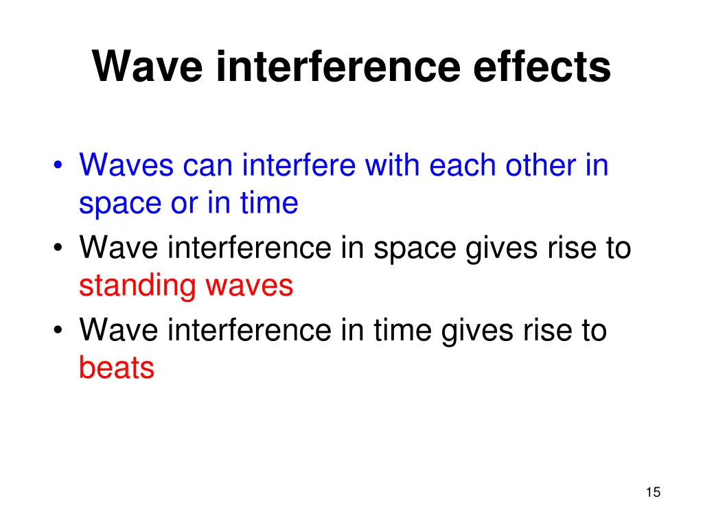 wave interference effects