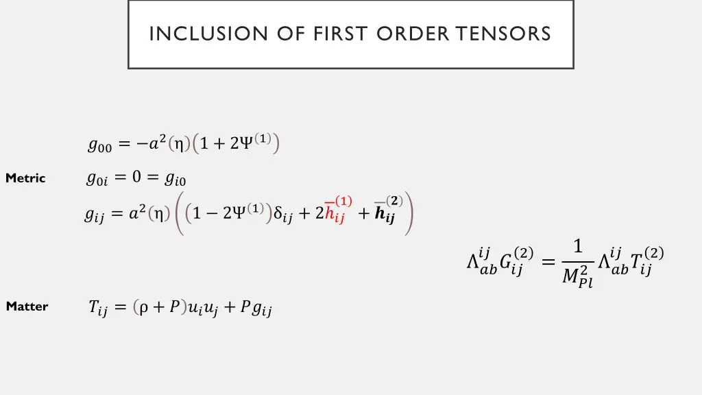 inclusion of first order tensors