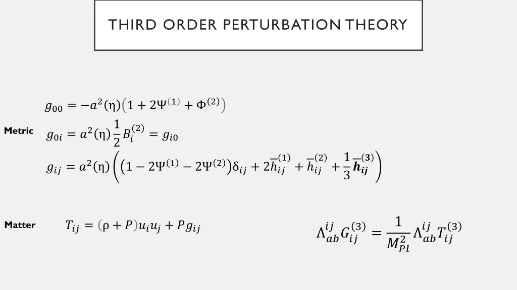 third order perturbation theory