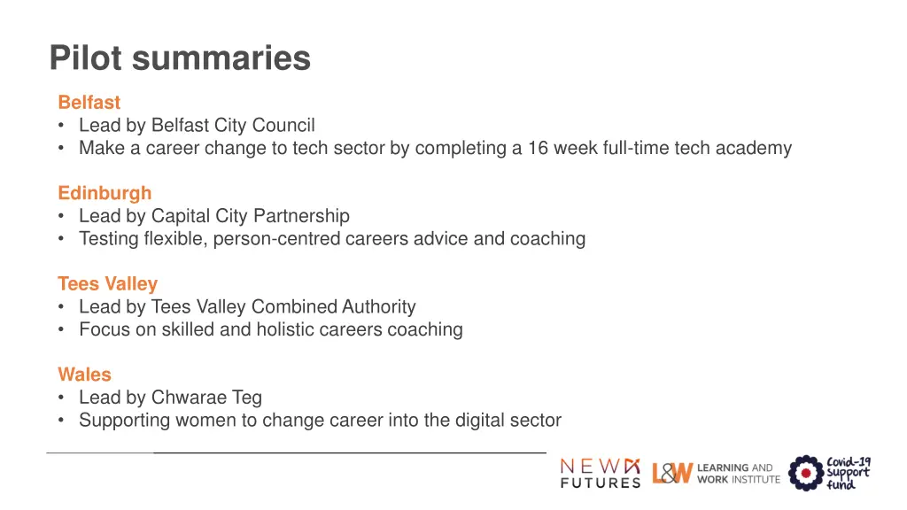 pilot summaries