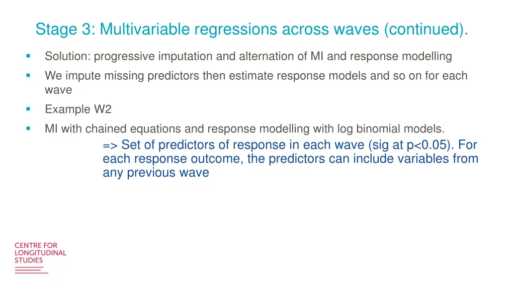 stage 3 multivariable regressions across waves 1
