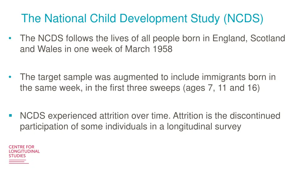 the national child development study ncds
