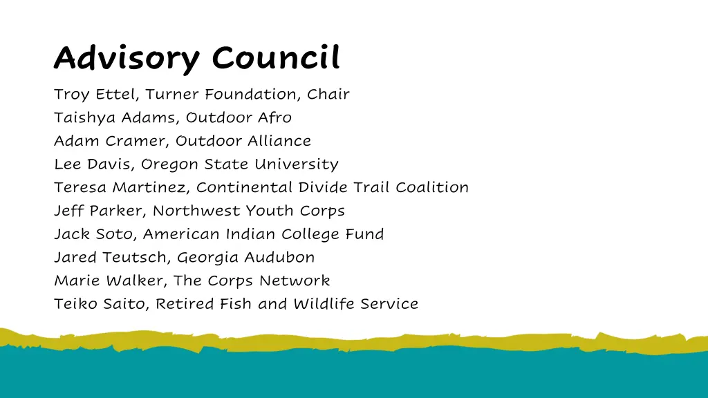 advisory council troy ettel turner foundation