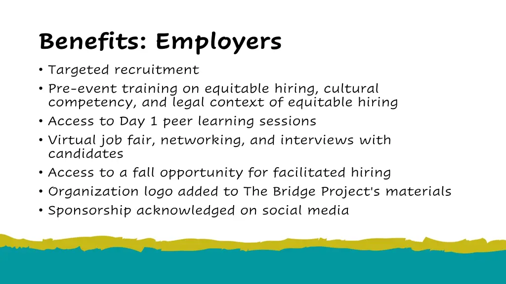 benefits employers targeted recruitment pre event