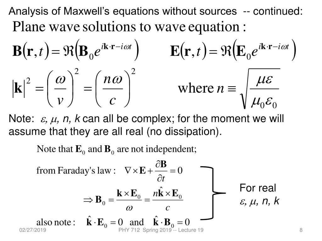 analysis of maxwell s equations without sources 2