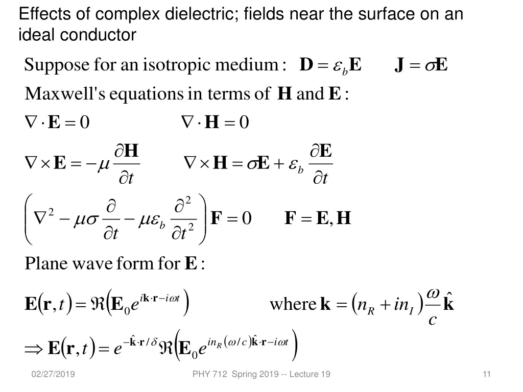 effects of complex dielectric fields near
