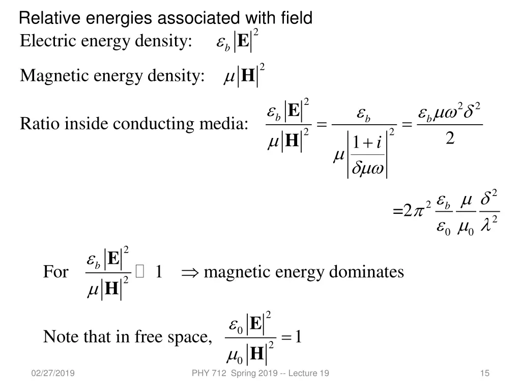 relative energies associated with field electric
