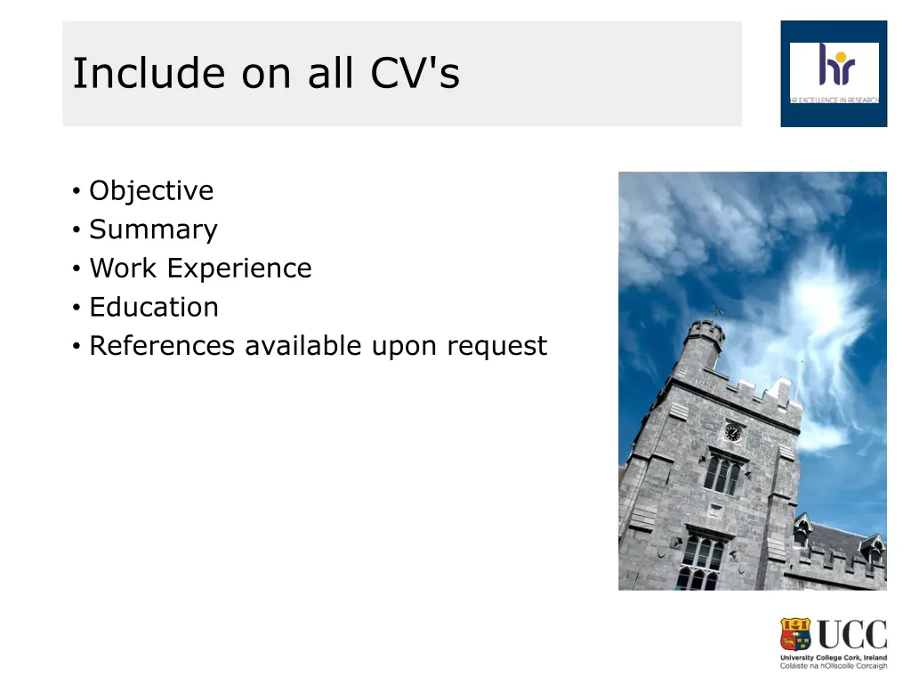 include on all cv s