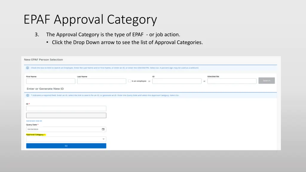 epaf approval category