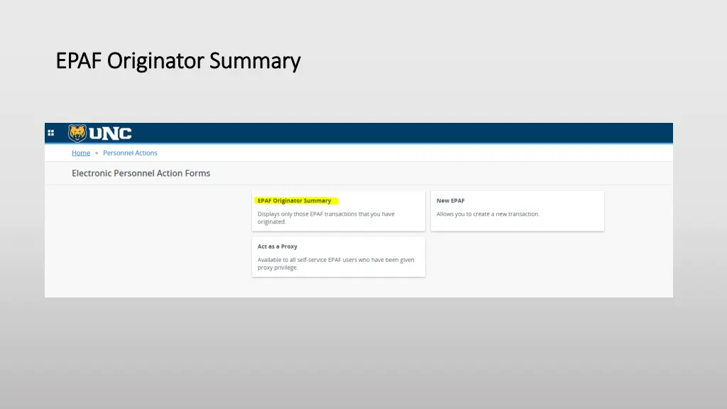 epaf originator summary epaf originator summary