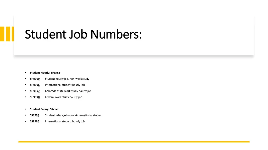 student job numbers student job numbers