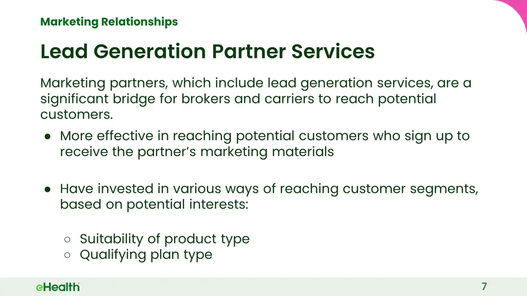 marketing relationships lead generation partner