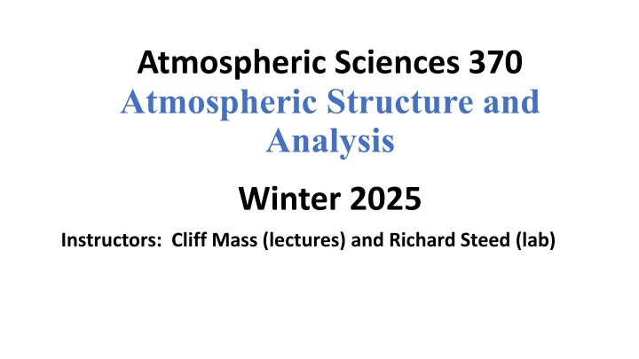 atmospheric sciences 370 atmospheric structure