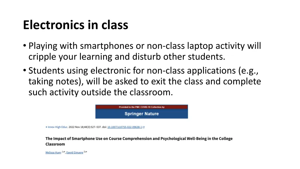 electronics in class