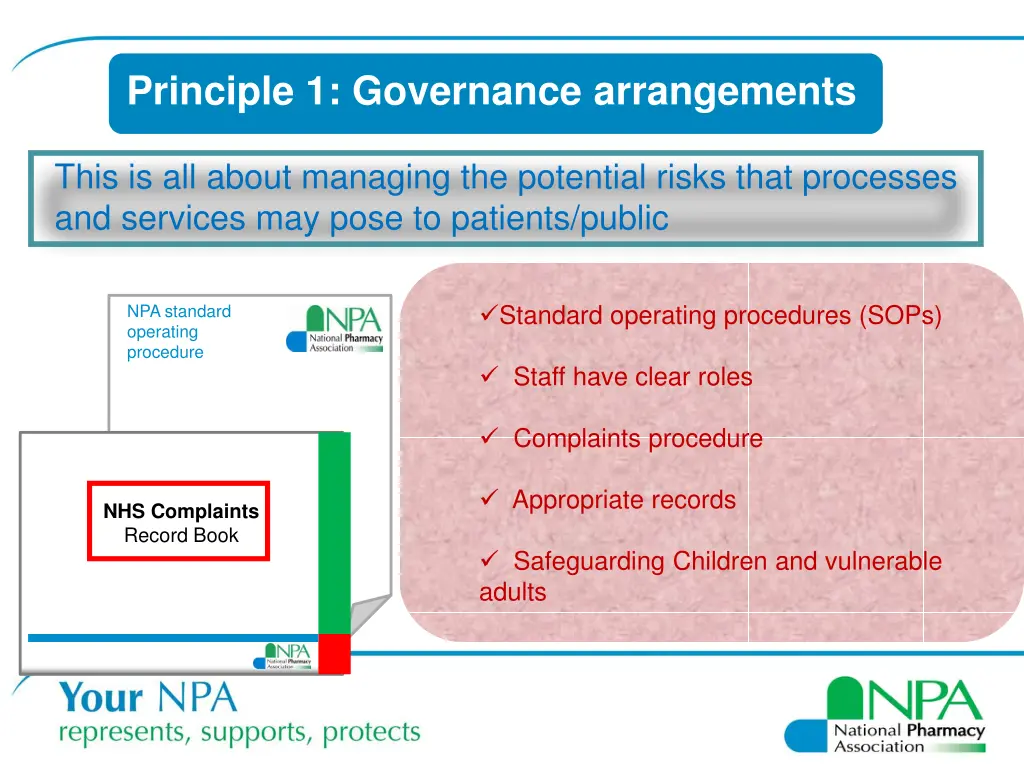 principle 1 governance arrangements
