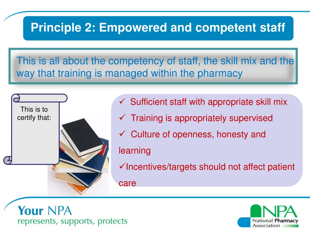 principle 2 empowered and competent staff