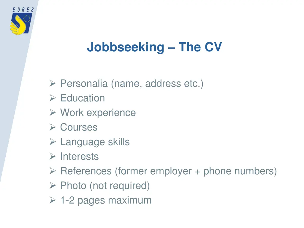 jobbseeking the cv