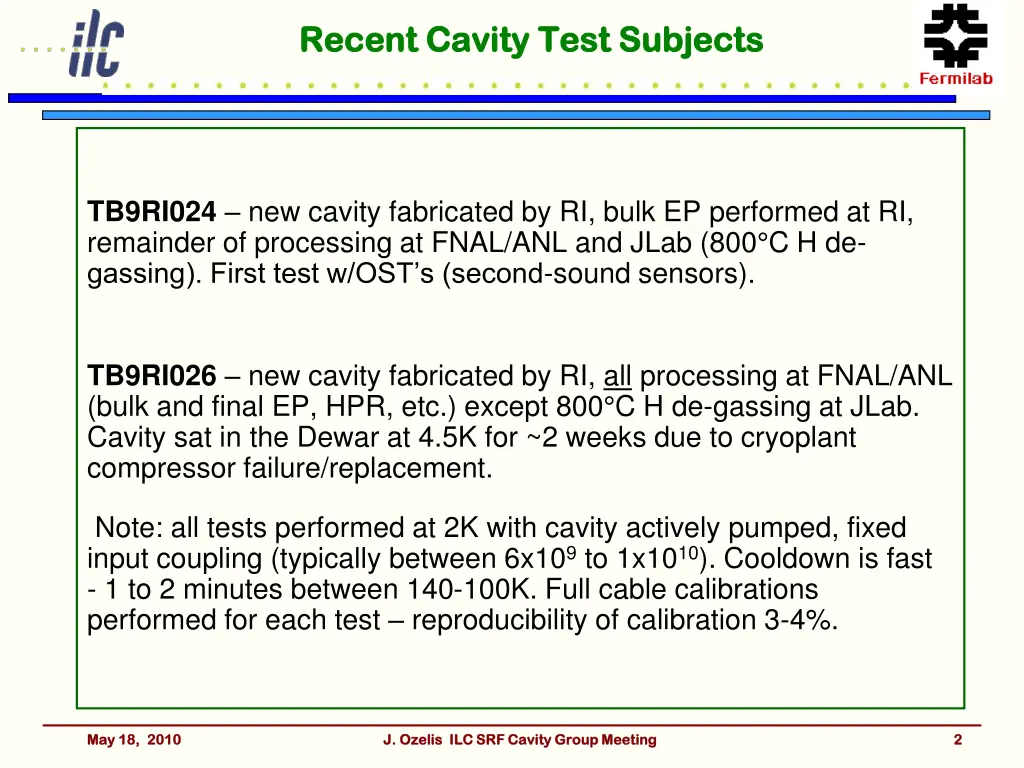 recent cavity test subjects recent cavity test