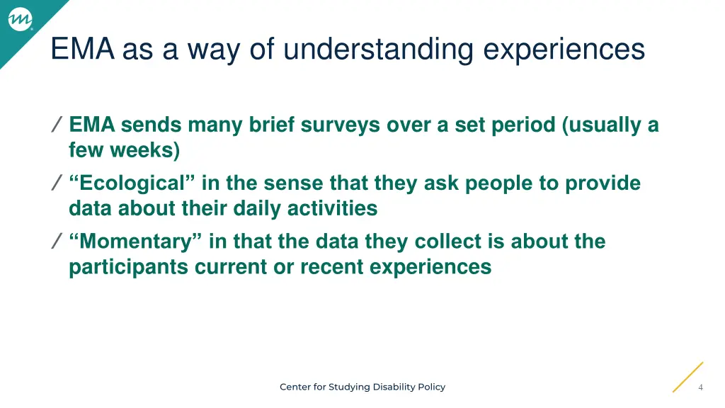 ema as a way of understanding experiences