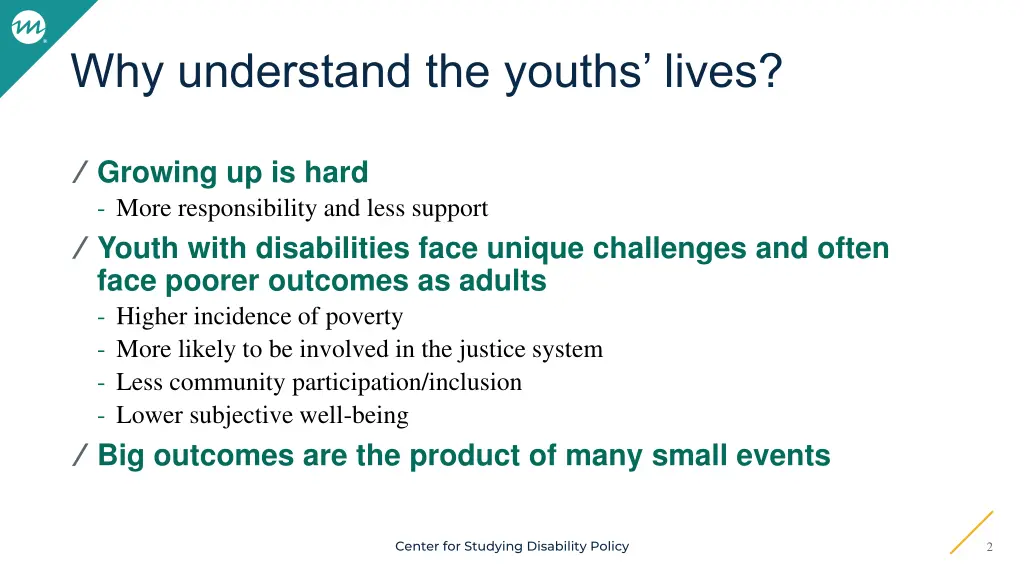 why understand the youths lives
