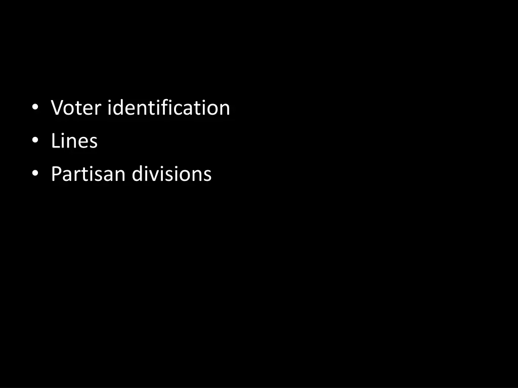 voter identification lines partisan divisions