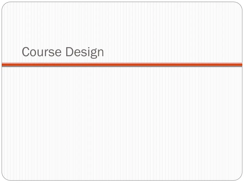 course design