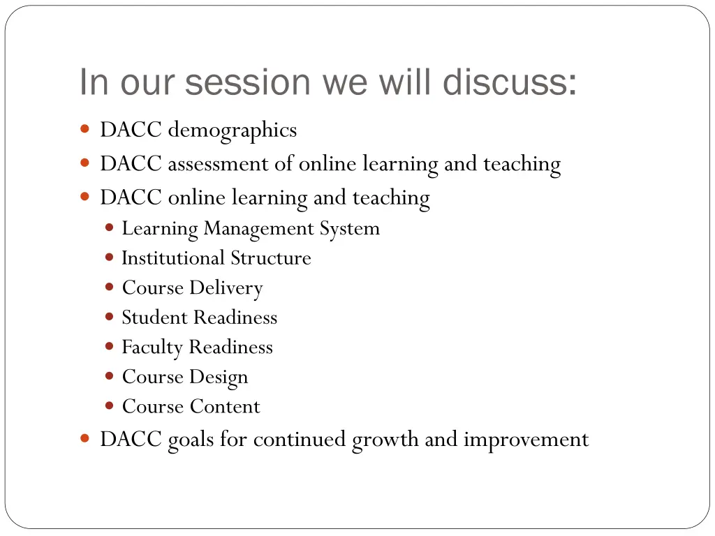 in our session we will discuss