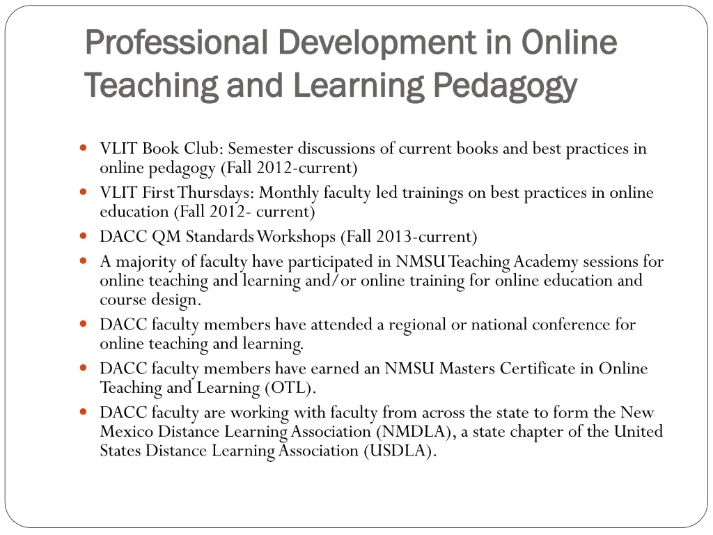 professional development in online professional