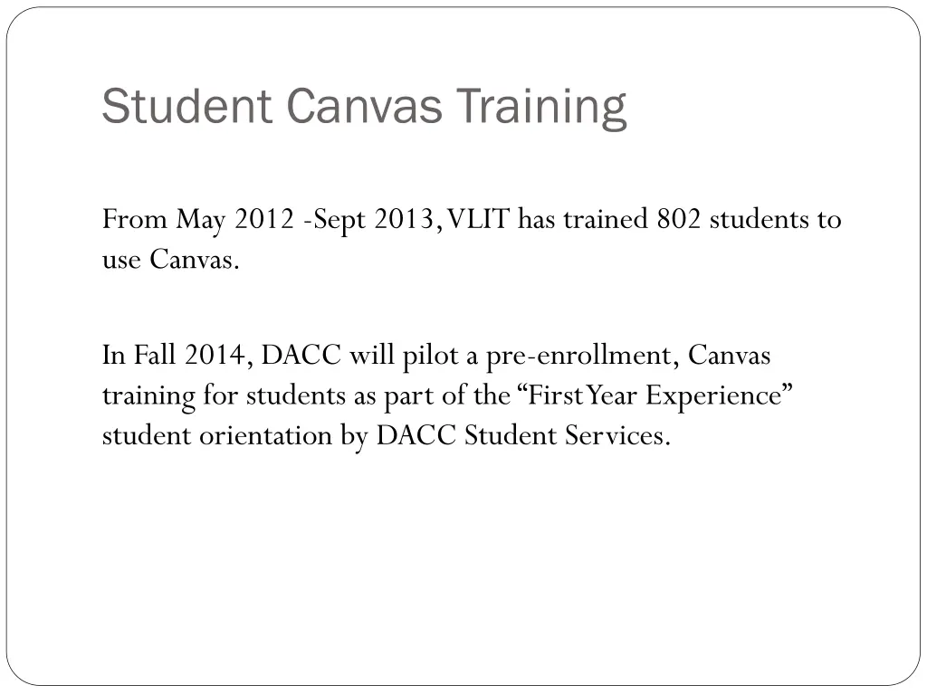 student canvas training