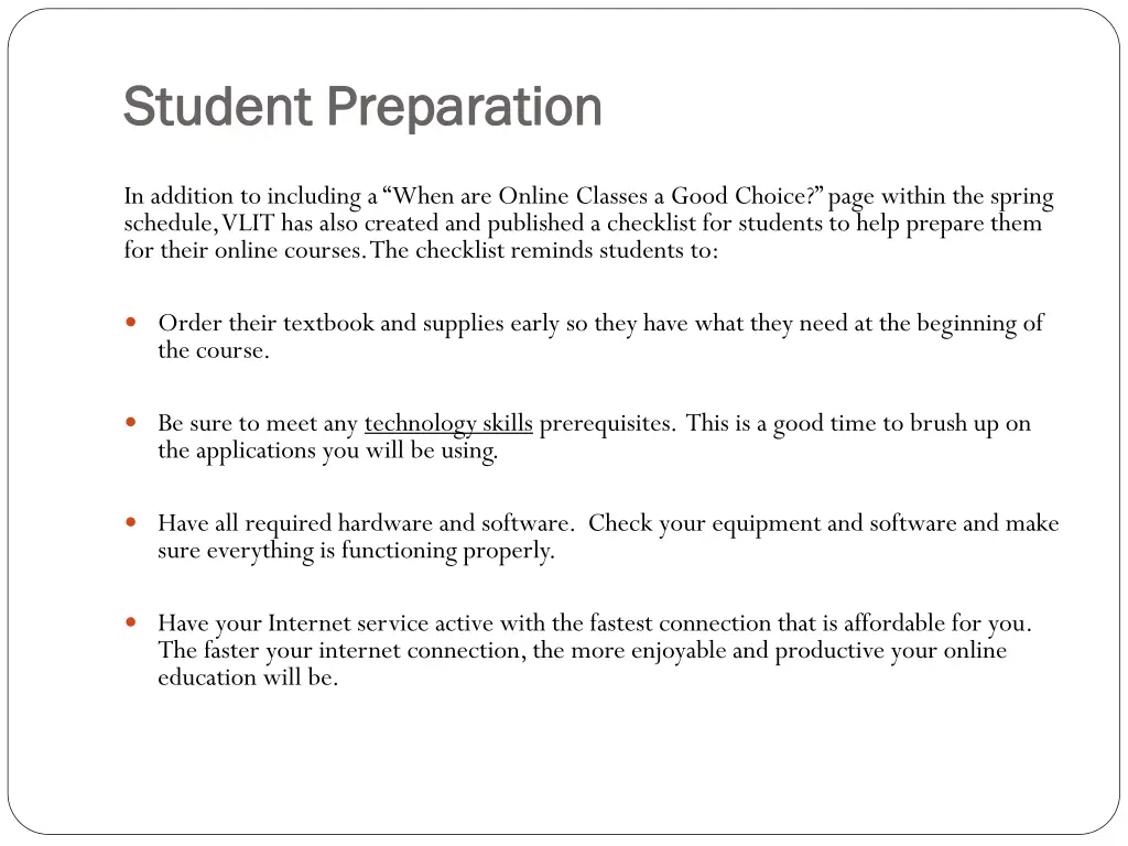 student preparation student preparation
