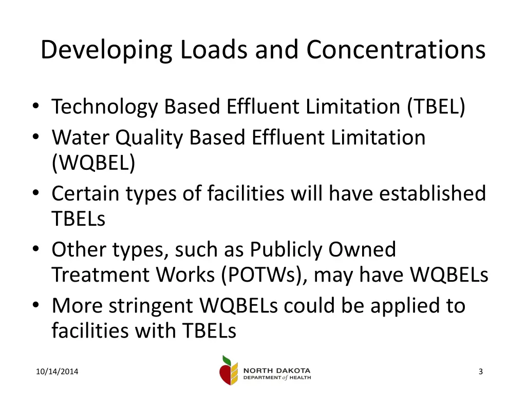 developing loads and concentrations