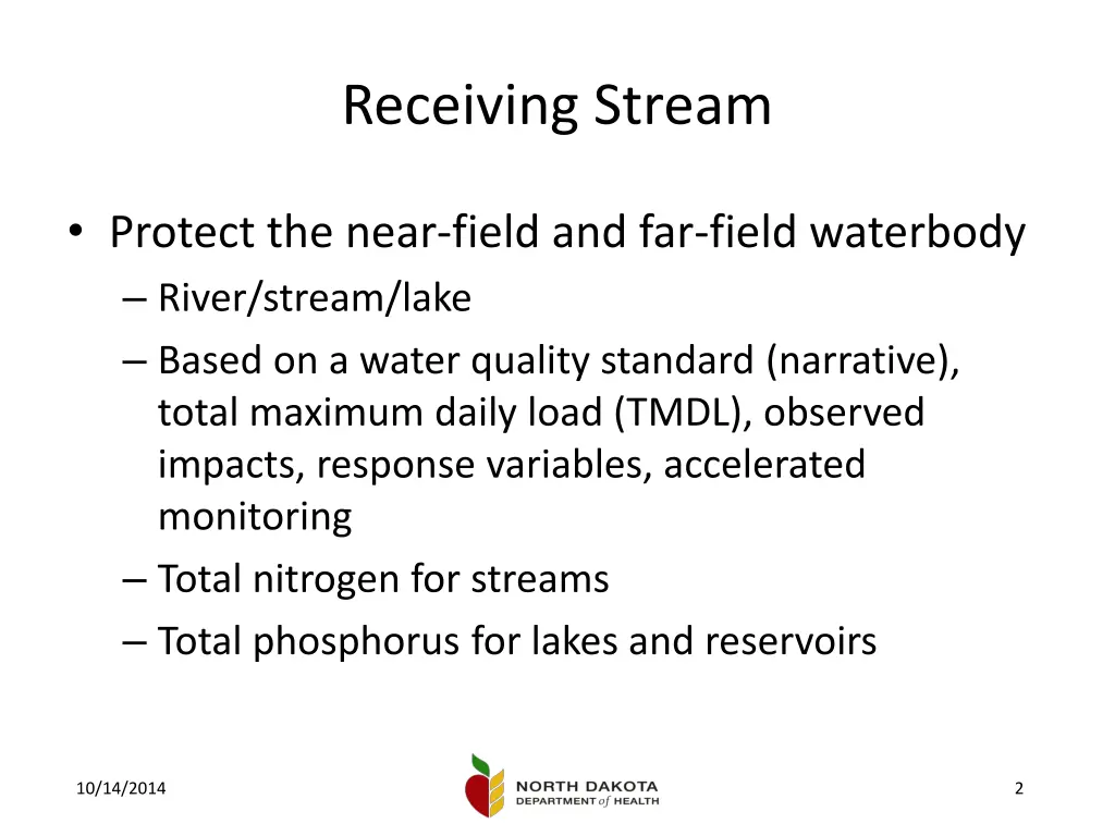 receiving stream