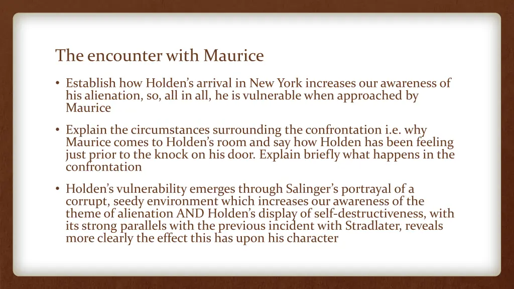 the encounter with maurice