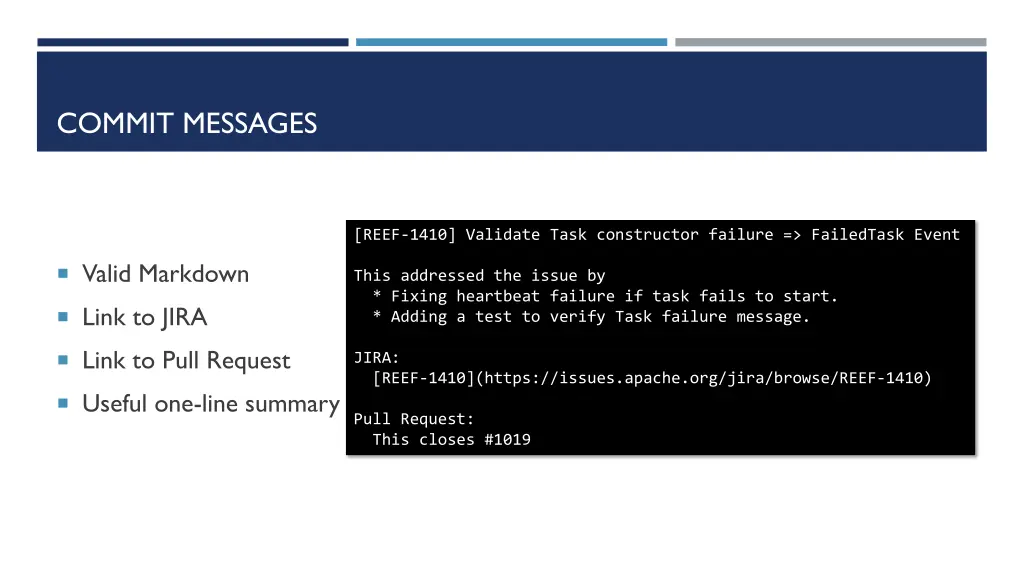 commit messages