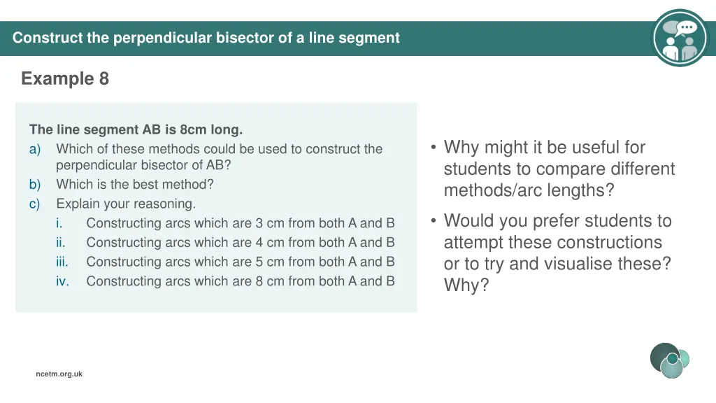 construct the perpendicular bisector of a line 3