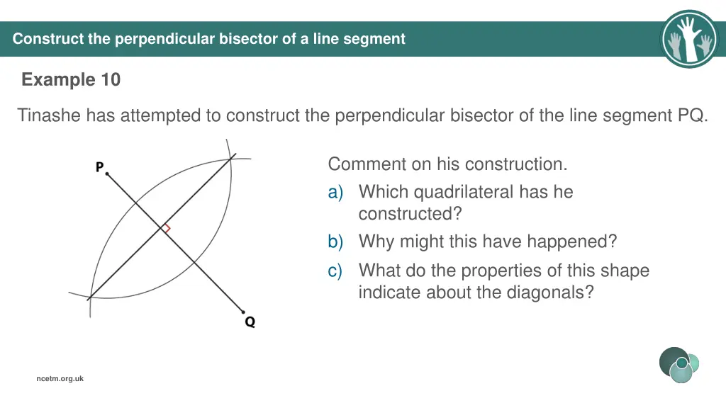 construct the perpendicular bisector of a line 6
