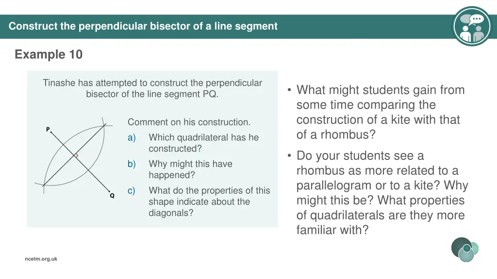 construct the perpendicular bisector of a line 7