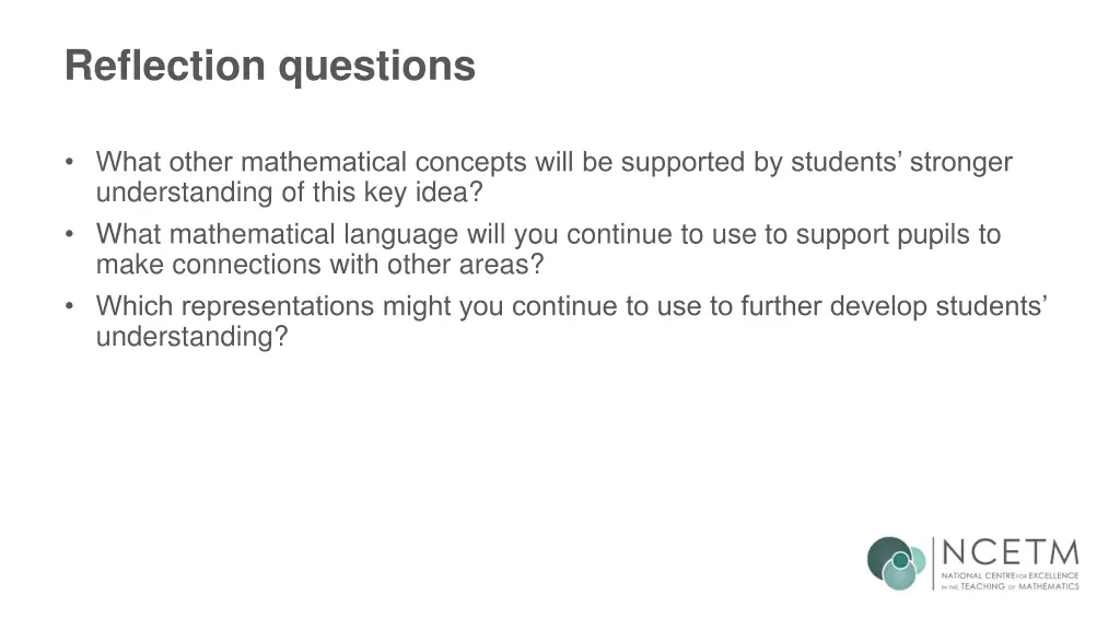 reflection questions