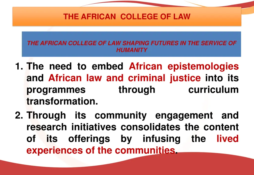 the african college of law