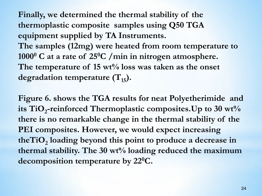 finally we determined the thermal stability