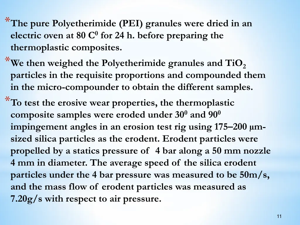 the pure polyetherimide pei granules were dried