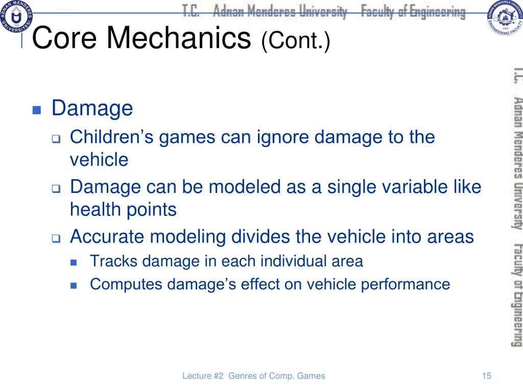 core mechanics cont