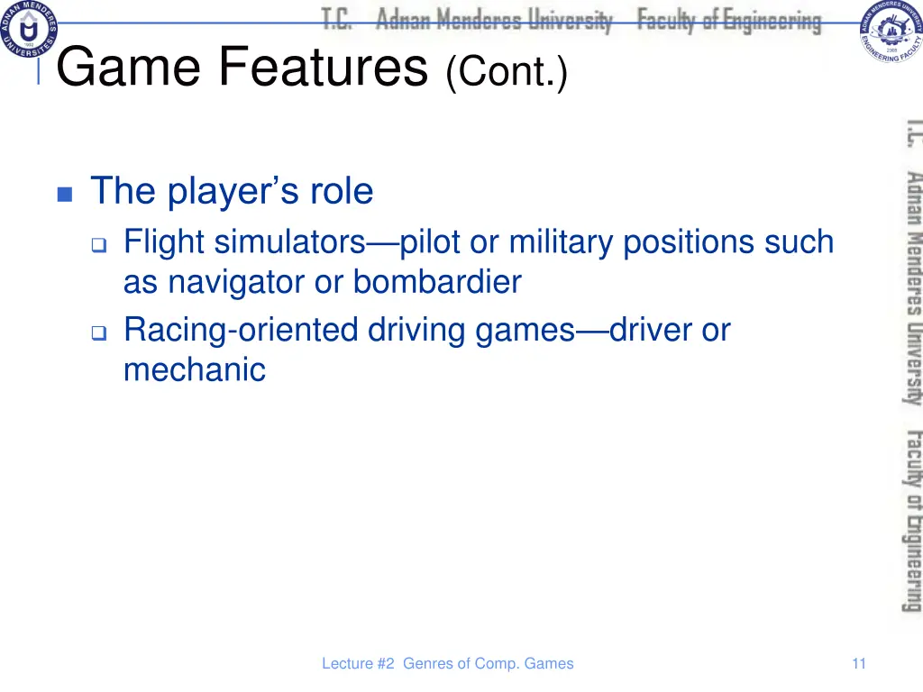 game features cont 1