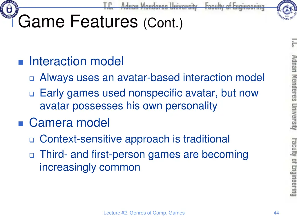 game features cont 12