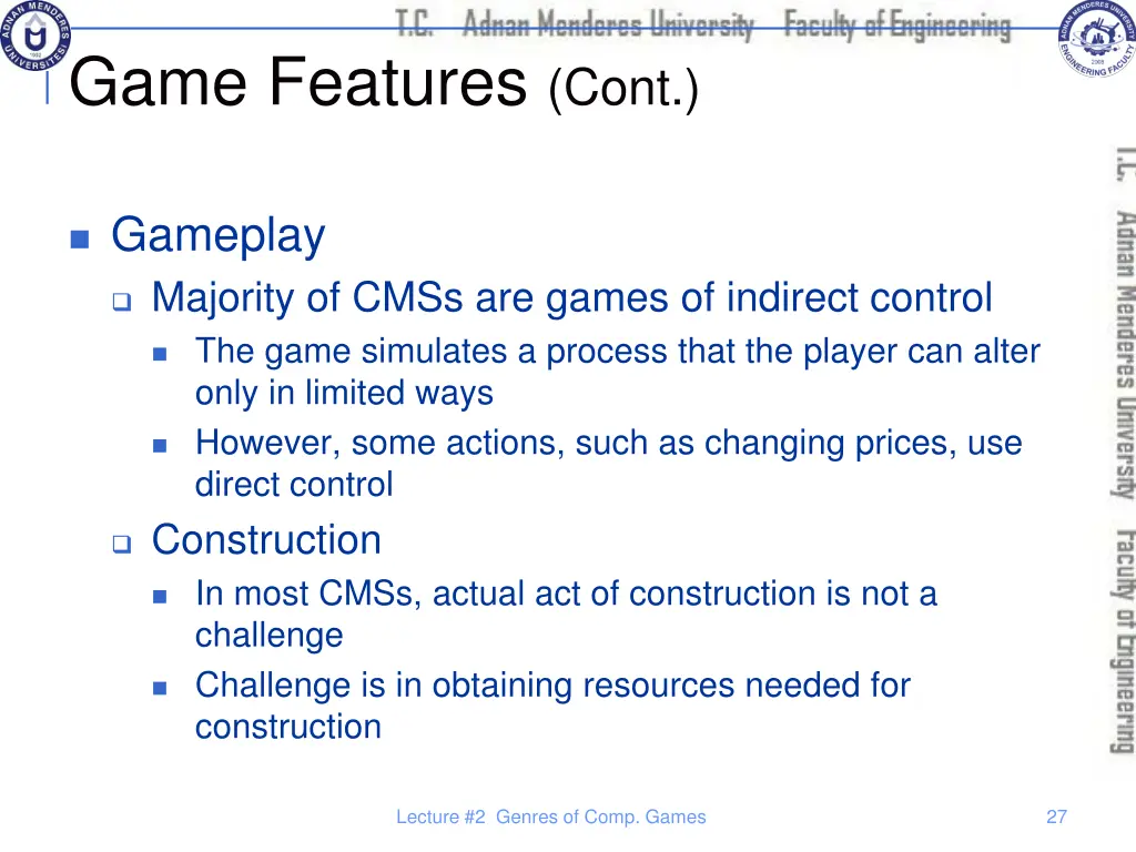 game features cont 5