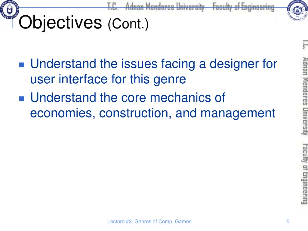objectives cont 2