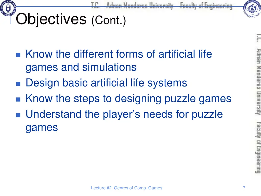 objectives cont 4